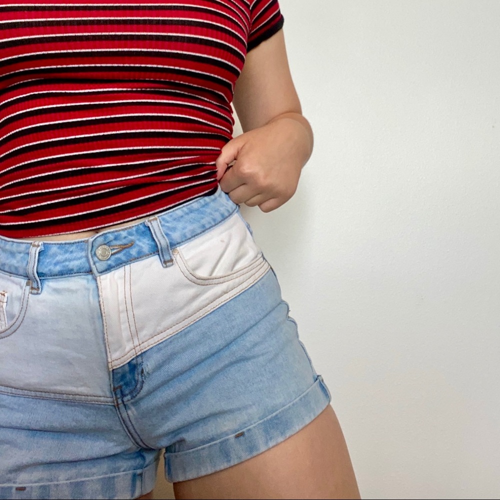 Pacsun Patchwork Denim Shorts